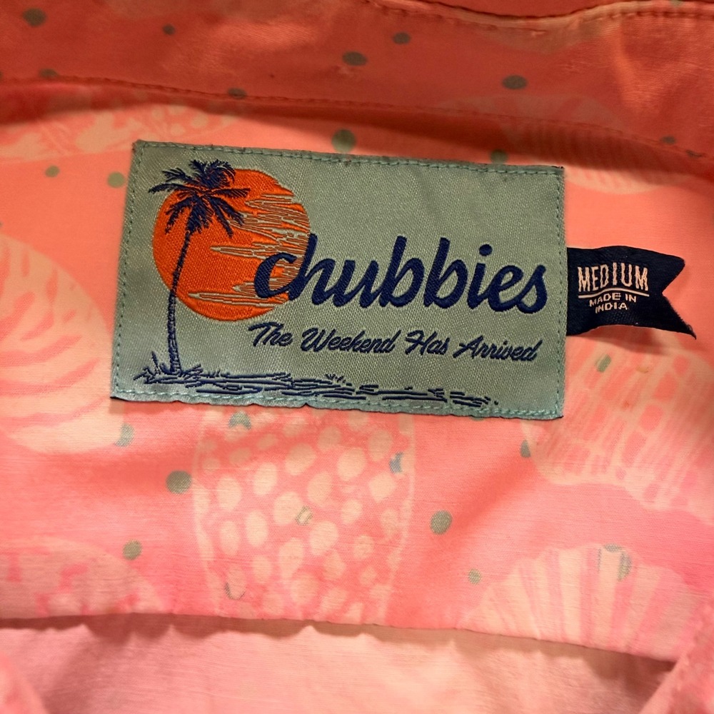 Chubbies Mens Medium Flamingo Print Short Sleeve Popover Lot of 2 Shirts - Picture 12 of 16